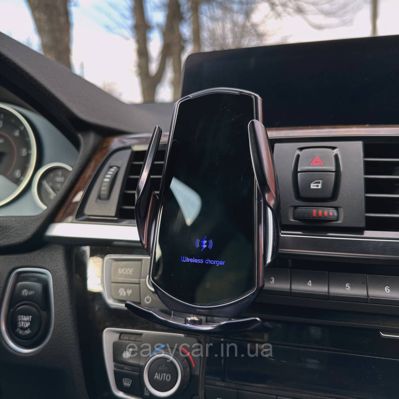 Автоматичний тримач для телефону з бездротовою зарядкою ЧОРНИЙ Автоматичний тримач для телефону з бездротовою зарядкою ЧОРНИЙ