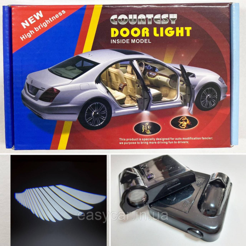 Логотип підсвічування двері КРИЛА Lazer door logo light WINGS
