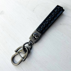 Плетений брелок для ключів авто INFINITI Сатин