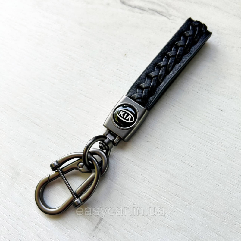 Плетений брелок для ключів авто KIA Сатин Плетений брелок для ключів авто KIA Сатин