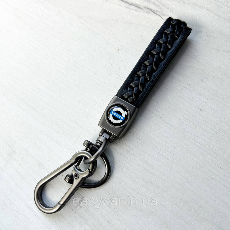 Плетений брелок для ключів авто Volvo Сатин Плетений брелок для ключів авто Volvo Сатин