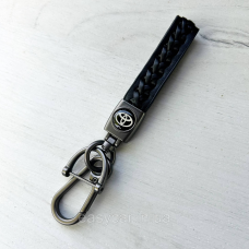 Плетений брелок для ключів авто Toyota Сатин