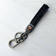 Плетений брелок для ключів авто Cadillac Сатин