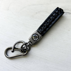 Плетений брелок для ключів авто Volksvagen Сатин