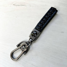 Плетений брелок для ключів авто Jaguar Сатин