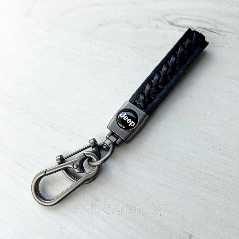 Плетений брелок для ключів авто Jeep Сатин Плетений брелок для ключів авто Jeep Сатин