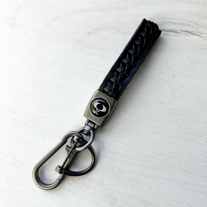 Плетений брелок для ключів авто SsangYong Сатин Плетений брелок для ключів авто SsangYong Сатин