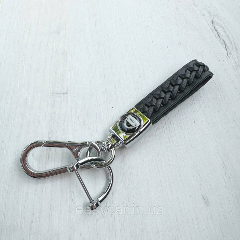 Плетений брелок для ключів авто Dacia Хром