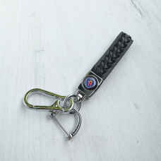 Плетений брелок для ключів авто Scania Хром