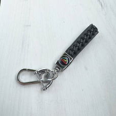 Плетений брелок для ключів авто MAN Хром