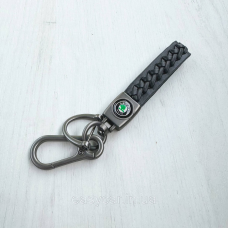 Плетений брелок для ключів авто Skoda Сатин