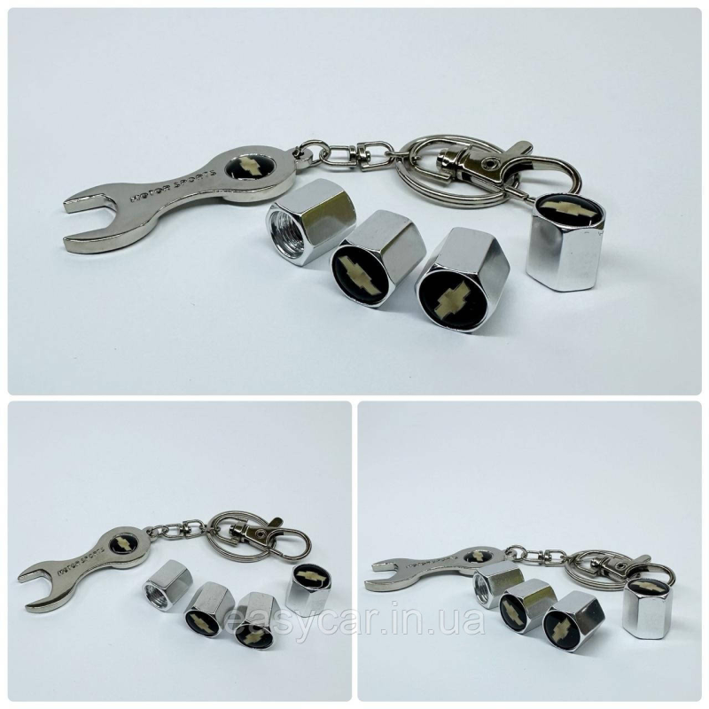 Захисні ковпачки на ніпеля Chevrolet + ключик-брелок у подарунок! Колір хром