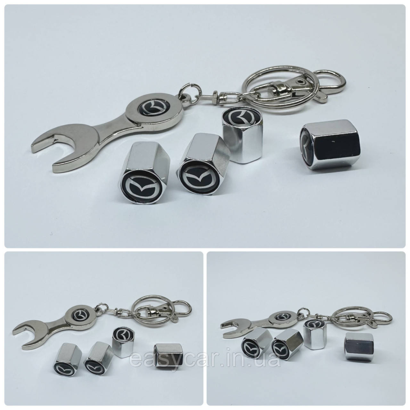 Захисні ковпачки на ніпеля Mazda + ключик-брелок у подарунок! Колір хром Захисні ковпачки на ніпеля Mazda + ключик-брелок у подарунок! Колір хром