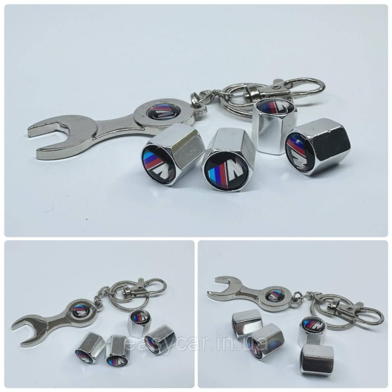 Захисні ковпачки на ніпеля BMW M + ключик-брелок у подарунок! Колір хром Захисні ковпачки на ніпеля BMW M + ключик-брелок у подарунок! Колір хром