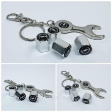 Захисні ковпачки на ніпеля Opel + ключик-брелок у подарунок! Колір хром