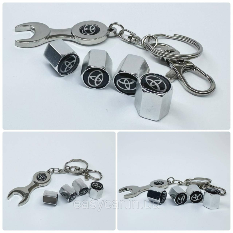Захисні ковпачки на ніпеля Toyota + ключик-брелок у подарунок! Колір хром Захисні ковпачки на ніпеля Toyota + ключик-брелок у подарунок! Колір хром