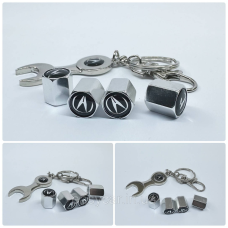 Захисні ковпачки на ніпеля Acura + ключик-брелок у подарунок! Колір хром