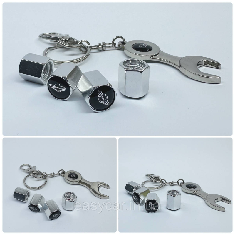 Захисні ковпачки на ніпеля Mini + ключик-брелок у подарунок! Колір хром Захисні ковпачки на ніпеля Mini + ключик-брелок у подарунок! Колір хром