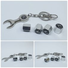 Захисні ковпачки на ніпеля Lexus + ключик-брелок у подарунок! Колір хром