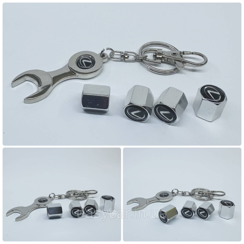 Захисні ковпачки на ніпеля Lexus + ключик-брелок у подарунок! Колір хром Захисні ковпачки на ніпеля Lexus + ключик-брелок у подарунок! Колір хром