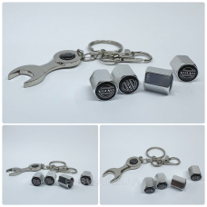 Захисні ковпачки на ніпеля Volvo + ключик-брелок у подарунок! Колір хром