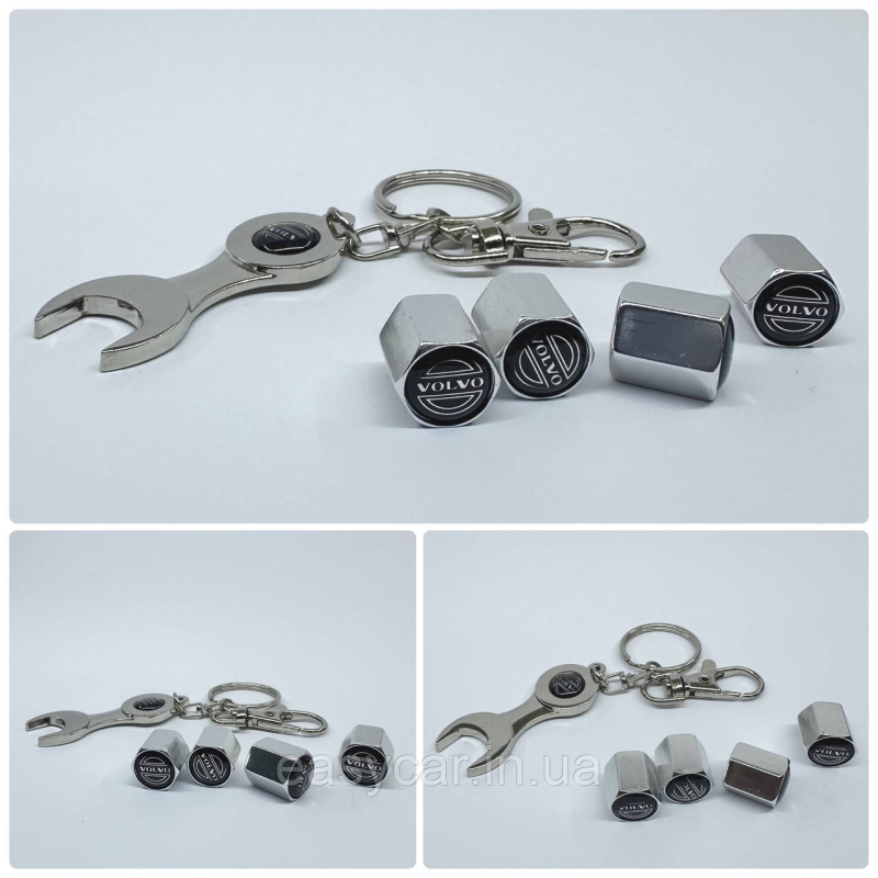 Захисні ковпачки на ніпеля Volvo + ключик-брелок у подарунок! Колір хром Захисні ковпачки на ніпеля Volvo + ключик-брелок у подарунок! Колір хром