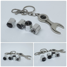 Захисні ковпачки на ніпеля Dodge + ключик-брелок у подарунок! Колір хром