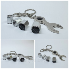 Захисні ковпачки на ніпеля Jaguar + ключик-брелок у подарунок! Колір хром