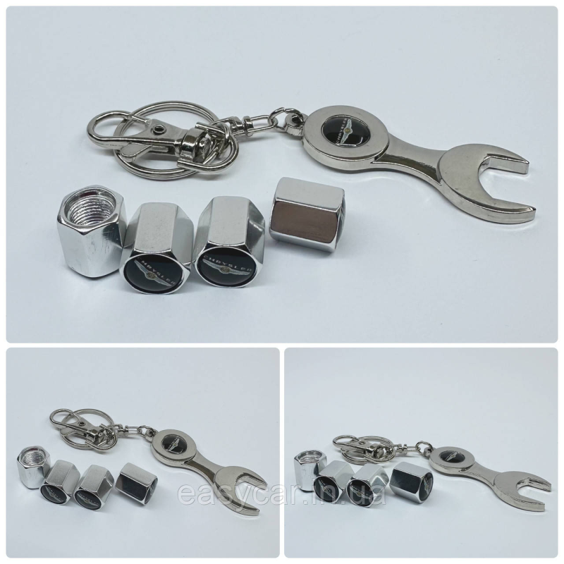 Захисні ковпачки на ніпеля Chrysler + ключик-брелок у подарунок! Колір хром