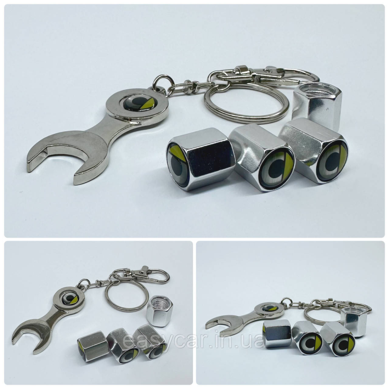 Захисні ковпачки на ніпеля Smart + ключик-брелок у подарунок! Колір хром