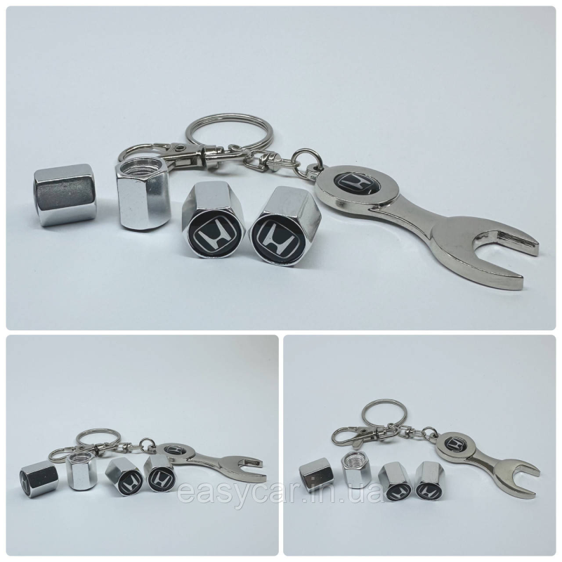 Захисні ковпачки на ніпеля Honda + ключик-брелок у подарунок! Колір хром