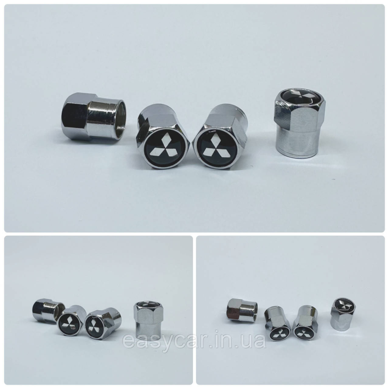 Захисні ковпачки на ніпеля Mitsubishi 4 шт. Хром