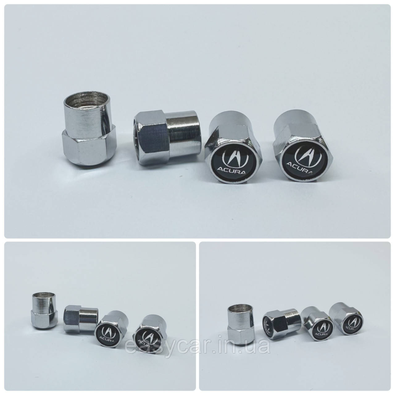 Захисні ковпачки на ніпеля Acura 4 шт. Хром Захисні ковпачки на ніпеля Acura 4 шт. Хром