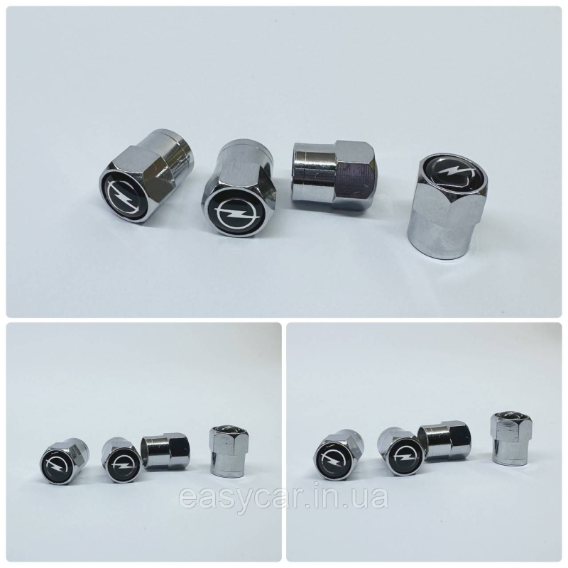 Захисні ковпачки на ніпеля Opel 4 шт. Хром Захисні ковпачки на ніпеля Opel 4 шт. Хром