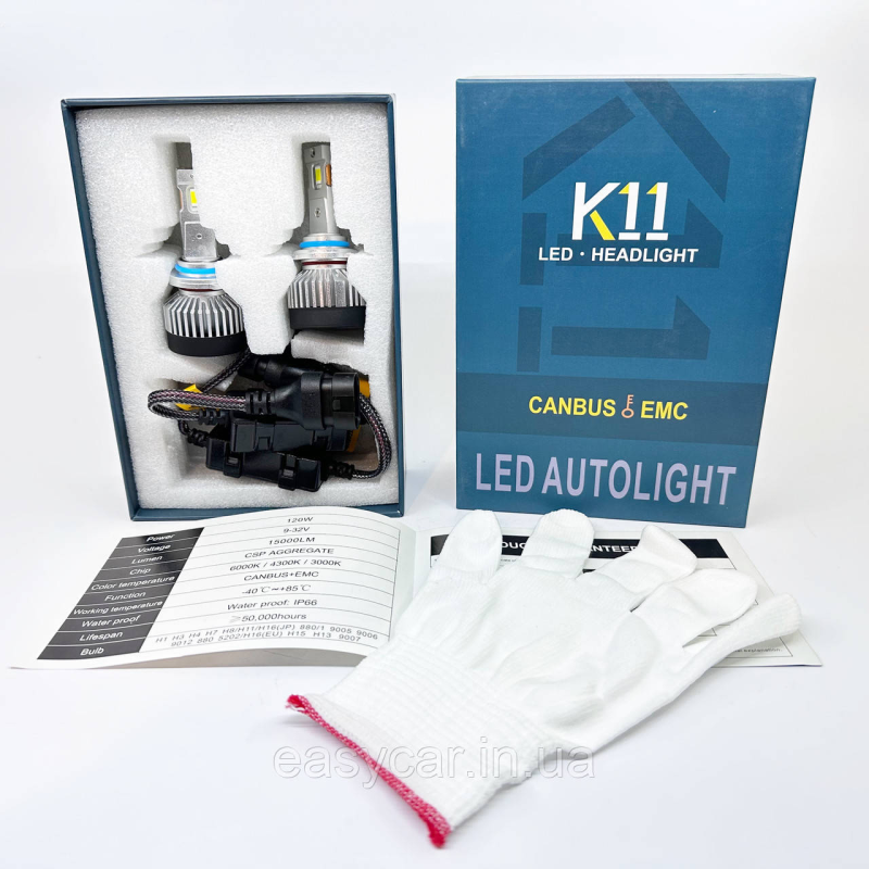 LED Can 9006 (HB4) Світлодіодна лампа K11 CANBUS 60 W 15000 LM PREMIUM