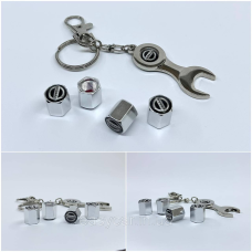 Захисні ковпачки на ніпеля Nissan + ключик-брелок у подарунок! Колір хром