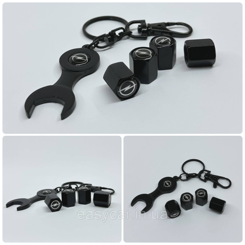 Захисні ковпачки на ніпеля Opel + ключик-брелок у подарунок! Колір чорний