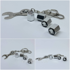 Захисні ковпачки на ніпеля Skoda + ключик-брелок у подарунок! Колір хром