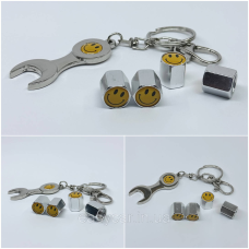 Захисні ковпачки на ніпеля Смайл + ключик-брелок у подарунок! Колір хром