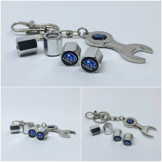 Захисні ковпачки на ніпеля Subaru + ключик-брелок у подарунок! Колір хром