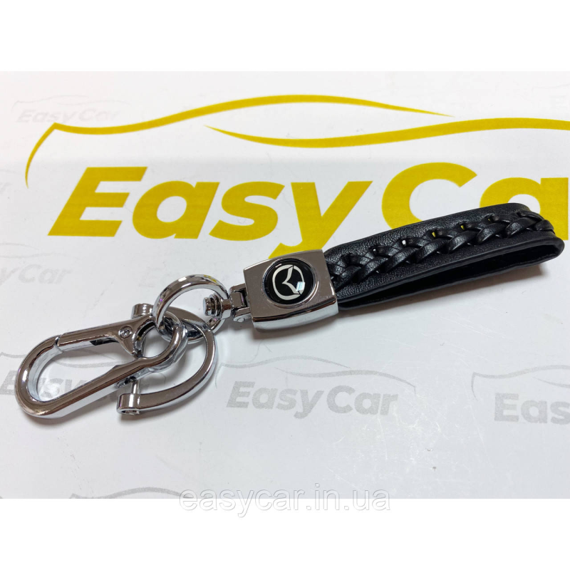 Плетений брелок для ключів авто MAZDA Хром Плетений брелок для ключів авто MAZDA Хром