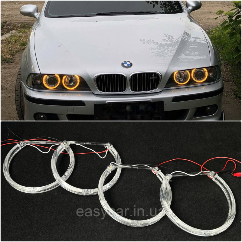 LED Ангельські оченята на BMW E36/38/39/46 Білий + Оранжевий LED Ангельські оченята на BMW E36/38/39/46 Білий + Оранжевий
