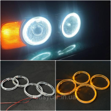 LED ангельські оченята на BMW E30/32/34  Білий + Оранжевий