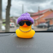 Качка декоративна Жовта у фіолетовій шапочці