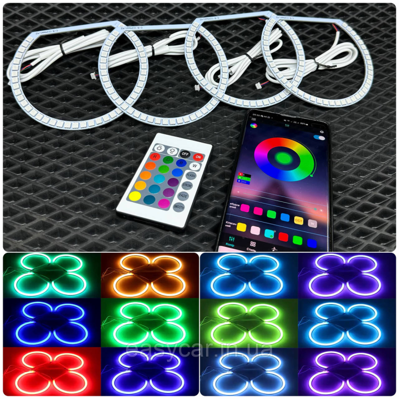 Ангельські оченята Cotton RGB Bluetooth BMW E38 рестайл Ангельські оченята Cotton RGB Bluetooth BMW E38 рестайл