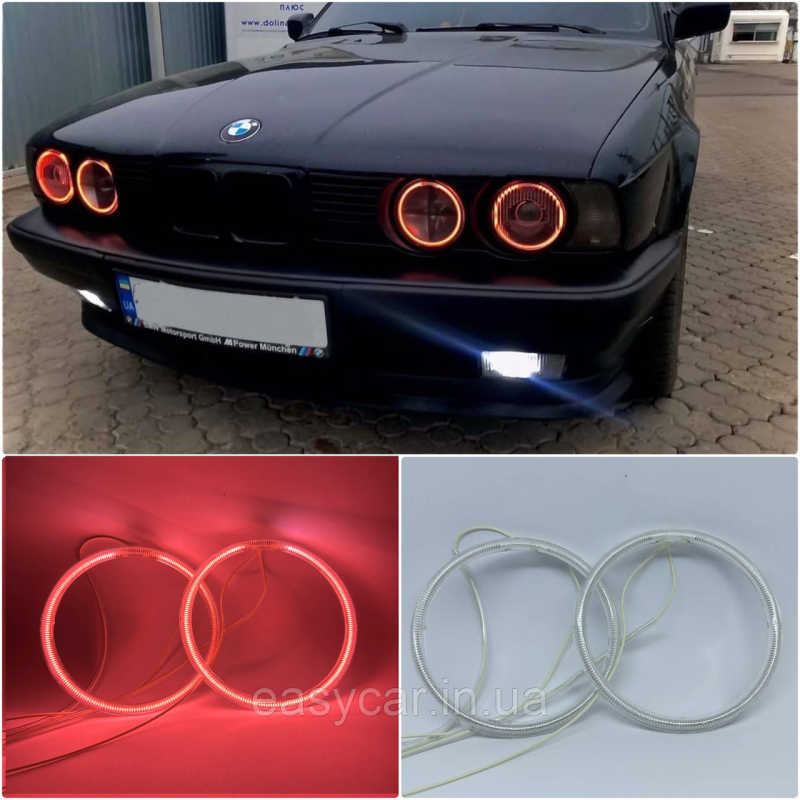 CCFL Ангельські оченята на BMW E30, E32, E34 Червоні CCFL Ангельські оченята на BMW E30, E32, E34 Червоні