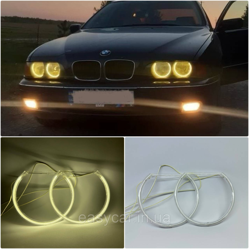 CCFL Ангельські оченята на BMW E36, E38, E39, E46 (з лінзою) Жовті CCFL Ангельські оченята на BMW E36, E38, E39, E46 (з лінзою) Жовті