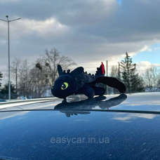 Декор для авто Дракончик Беззубик Чорний, Іграшка для авто Нічна Фурія