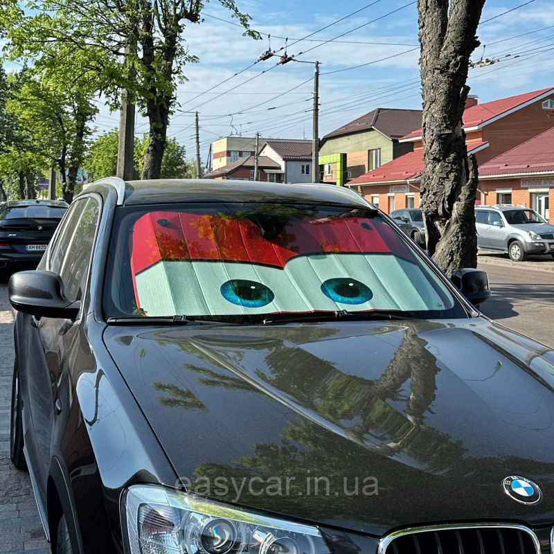 Сонцезахисна шторка для авто з очима Червоними Сонцезахисна шторка для авто з очима Червоними