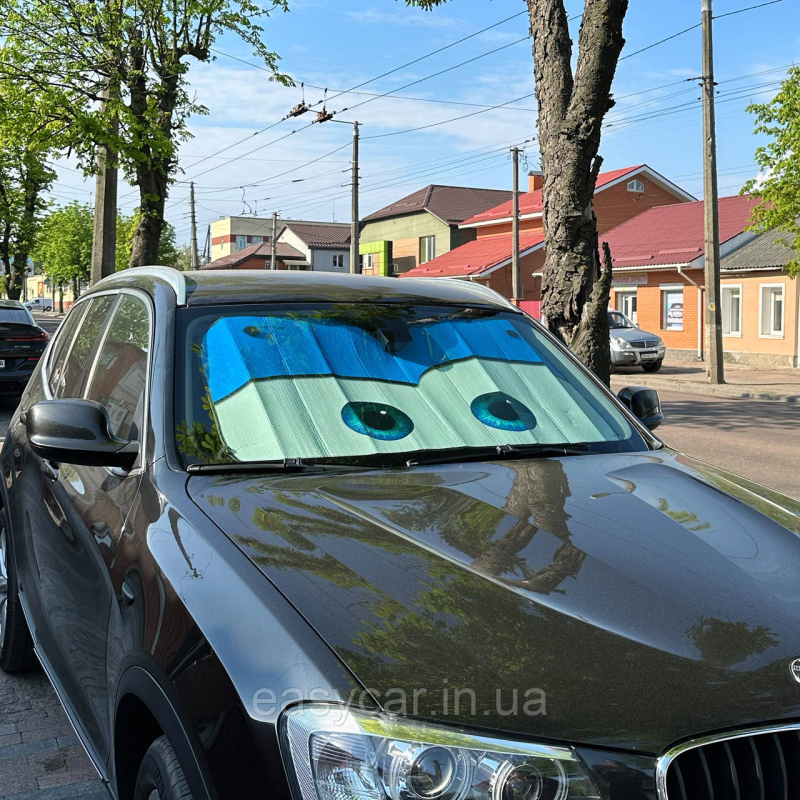 Сонцезахисна шторка для авто з очима Синіми